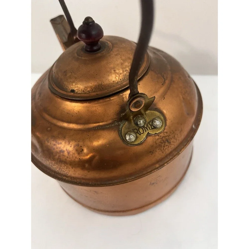 Antique Revere Ware Copper Tea Kettle Pot 1801 Rome  NY 7
